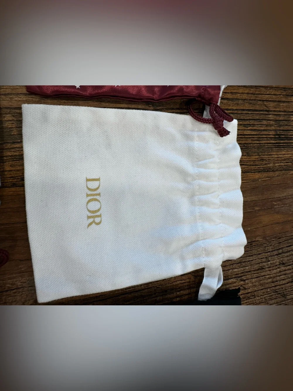 Yves Saint Laurent Black and Gold Drawstring Pouch